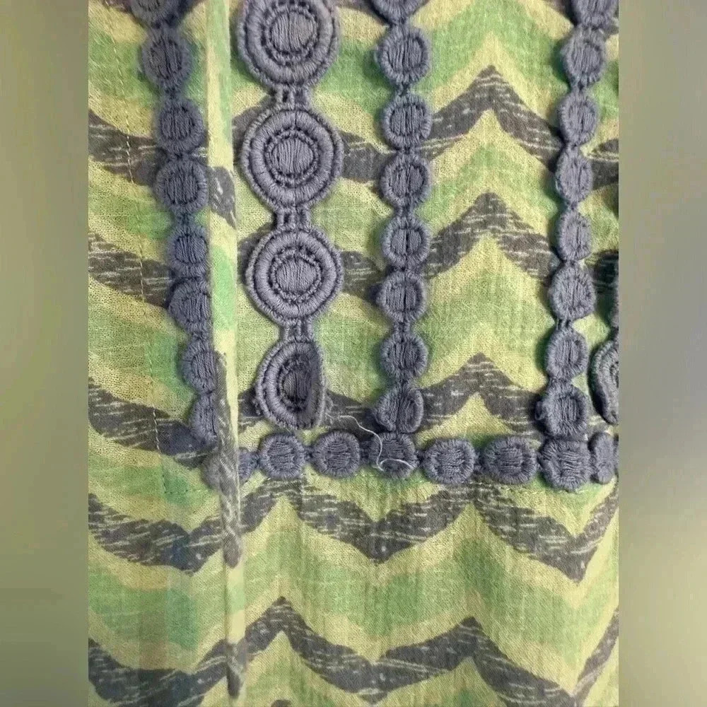 Vineyard Vines Whale Tail Chevron Print Tunic Cover Up Cotton Blue Size Small - Picture 5 of 13